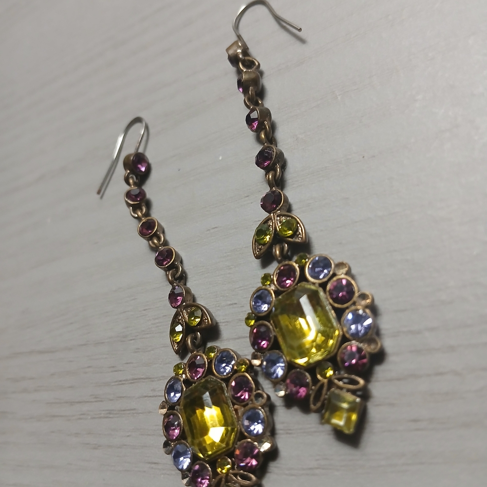 Elegant VINTAGE Multicolor Drop Earrings.. - Picture 13 of 14